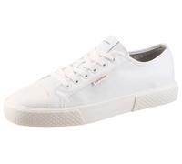Sneaker CALVIN KLEIN "VULC LACEUP CV", Herren, Gr. 40, weiß, Baumwolle, unifarben, Basic, Schuhe Sneaker, Freizeitschuh, Halbschuh, Schnürer mit CK-Emblem (73148936-40) weiß