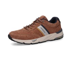 Sneaker CAMEL ACTIVE, Herren, Gr. 44, braun (braun, blau), Leder, Lederimitat, Textil, Schuhe Sneaker, Schnürschuh, Freizeitschuh, Halbschuh mit Logoverzierung (47526120-44) braun, blau