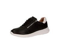 CAPRICE Damen Sneaker flach aus Leder mit Reißverschluss, Mehrfarbig (Black/White), 36 EU