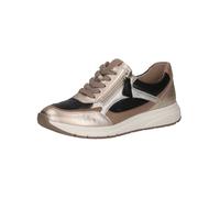 CAPRICE Damen Sneaker aus Leder, Schwarz (Black/Gold), 37