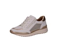Sneaker CAPRICE "Caprice Sneaker Leder/Textil", Damen, Gr. 36, weiß, gold, Leder, Textil, Schuhe Sneaker (54984054-36) weiß, gold