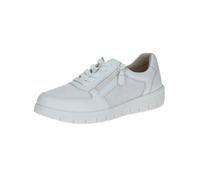 CAPRICE Damen Sneaker flach mit Reißverschluss Low Top, Weiß (White Nappa Co), 39 EU