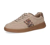 Sneaker CAPRICE, Damen, Gr. 40, beige (beige, leo), Veloursleder, Schuhe, Freizeitschuh, Halbschuh, Schnürschuh mit Besätzen in Leooptik (45660650-40) beige, leo