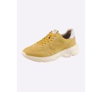 Sneaker CAPRICE, Damen, Gr. 41, gelb, Glattleder, Leder, Veloursleder, Schuhe Sneaker (33695549-41) gelb