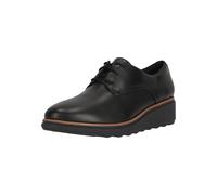 Sneaker CLARKS "Sharon Rae", Damen, Gr. 37, schwarz, Leder, Schuhe Sneaker, mit ultrabequemem OrthoLite Hybrid Fußbett (23317465-37) schwarz
