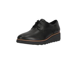 Sneaker CLARKS "Sharon Rae", Damen, Gr. 40, schwarz, Leder, Schuhe Sneaker, mit ultrabequemem OrthoLiteÂ HybridÂ Fußbett (23317465-40) schwarz