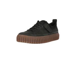Sneaker CLARKS "Torhill Lace", Herren, Gr. 41,5, schwarz, Leder, Schuhe Sneaker, mit gerippter Laufsohle (12022234-41,5) schwarz
