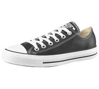 Sneaker CONVERSE "Chuck Taylor All Star Basic Leather Ox", Gr. 36,5, schwarz, Leder, Schuhe Skaterschuh Canvassneaker Sneaker low (229050-36,5) schwarz