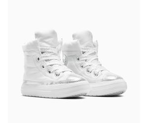 Sneaker CONVERSE "CHUCK TAYLOR ALL STAR ELEMENTS BOOT", Jungen, Gr. 37, weiß (barely grau, silber, schwarz), Textil, Schuhe Sneaker, gefüttert (99097813-37) barely grau, silber, schwarz