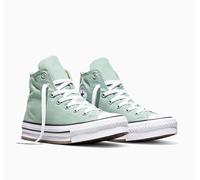 Sneaker CONVERSE "CHUCK TAYLOR ALL STAR EVA LIFT CANVAS PLATFORM", Jungen, Gr. 36, grün (thyme again, weiß, natural ivory), Textil, Schuhe Sneaker, für Alltag, mit EVA-Zwischensohle, für Teens (358164