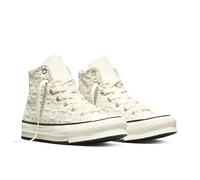 Sneaker CONVERSE "CHUCK TAYLOR ALL STAR EVA LIFT PLATFORM FLORAL CROCHET", Jungen, Gr. 37, weiß (egret, schwarz, egret), Synthetik, Schuhe Sneaker, für Alltag, sportlicher Stil, für Teens (40951759-37