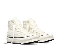 Sneaker CONVERSE "CHUCK TAYLOR ALL STAR EVA LIFT PLATFORM FLORAL CROCHET", Mädchen, Gr. 32, egret, schwarz, egret, Synthetik, Schuhe Sneaker, für sportliche Aktivitäten, mit leicht profiliertem Laufso
