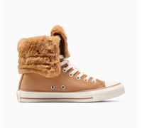 Sneaker CONVERSE "CHUCK TAYLOR ALL STAR FOLD OVER", Damen, Gr. 39,5, braun (incensed, incensed, egret), Leder, Schuhe Sneaker, Winterschuhe, gefüttert (65146761-39,5) incensed, incensed, egret