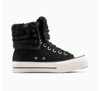 Sneaker CONVERSE "CHUCK TAYLOR ALL STAR FOLD OVER LIFT", Damen, Gr. 39,5, schwarz, schwarz, egret, Textil, Schuhe Sneaker, Winterschuhe, gefüttert (35015704-39,5) schwarz, schwarz, egret