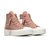 Sneaker CONVERSE "CHUCK TAYLOR ALL STAR LIFT PLATFORM CROCHET", Damen, Gr. 36, rosa (dried earth, dried earth, vintage weiß), Synthetik, Schuhe Sneaker, für sportlichen Look im Alltag, sportlicher Sti