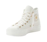 Converse Sneaker Damen Chuck Taylor All Star A12764C Lift Hi Leder Weiß Größe 37,5