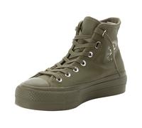Sneaker CONVERSE "CHUCK TAYLOR ALL STAR LIFT PLATFORM LEATHER", Damen, Gr. 40, utility, utility, silber, Leder, Schuhe Sneaker (87923403-40) utility, utility, silber