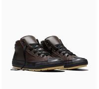 Sneaker CONVERSE "CHUCK TAYLOR ALL STAR MALDEN STREET BOOT", Jungen, Gr. 38,5, fresh brew, schwarz, struck gold, Leder, Schuhe Sneaker, gefüttert,wasserabweisendes Leder (27922054-38,5) fresh brew, sc