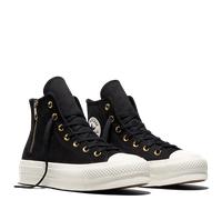Sneaker CONVERSE "CHUCK TAYLOR ALL STAR PLATFORM LIFT ZIPPERS", Damen, Gr. 36,5, schwarz (schwarz, schwarz, egret), Textil, Schuhe Sneaker (16592917-36,5) schwarz, schwarz, egret