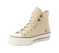 Sneaker CONVERSE "CHUCK TAYOR ALL STAR LIFT PLATFORM WEATHERIZED LEATHER", Damen, Gr. 37, beige (miso glaze, truffle, egret), Leder, Schuhe Sneaker (45232131-37) miso glaze, truffle, egret