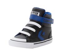 Sneaker CONVERSE "PRO BLAZE STRAP LEATHER EASY ON", Mädchen, Gr. 26, weiß (schwarz, blau, weiß), Leder, Schuhe Sneaker (40783439-26) schwarz, blau, weiß