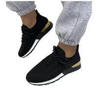 Sneaker Damen Arbeitsschuhe Weiche Sicherheitsschuhe Damen Leichte Sportlich Stahlkappenschuhe rutschfest Luftkissen Arbeitsturnschuhe Atmungsaktiv Schutzschuhe Schwarz Stoffschuhe