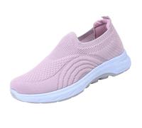 Sneaker Damen Turnschuhe Mesh Atmungsaktive BarfußSchuhe Komfort Slip On Walking Freizeitschuhe Leicht Bequem Laufschuhe Breite FüßE Wanderschuhe Sommerschuhe Ohne SchnüRsenkel Schlupfschuhe