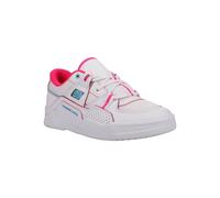 Sneaker DC SHOES "Construct", Damen, Gr. 5,5(36,5), weiß (weiß, crazy pink, blau), Obermaterial:54.6% Leder, 20.9% Synthetikmaterial, 25.5% Microfaser;, Schuhe Sneaker (51982705-5,5) weiß, crazy pink,