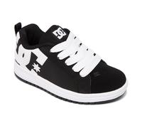 Sneaker DC SHOES "Court Graffik", Damen, Gr. 1,5(32,5), schwarz-weiß (schwarz, weiß), Obermaterial:Obermaterial: Leder / Futter: Textil / Außensohle: Gummi;, Schuhe Sneaker (37842526-1,5) schwarz, wei
