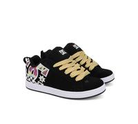 Sneaker DC SHOES "Court Graffik", Damen, Gr. 7,5(38,5), weiß (schwarz, multi, weiß), Obermaterial:55, 91% Leder, 38, 75% Synthetik, 5, 34% Polyester., Schuhe Sneaker (39429213-7,5) schwarz, multi, wei