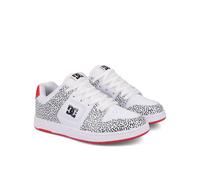 Sneaker DC SHOES "Manteca 4", Damen, Gr. 8,5(40), weiß (weiß, schwarz, hotpink), 53.02% Leder, 46.98% Synthetikmaterial, Schuhe (27894651-8,5) weiß, schwarz, hotpink