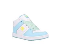 Sneaker DC SHOES "Manteca 4 Mid", Damen, Gr. 8(39), gelb (blau, gelb, weiß), 59.27% Leder, 40.73% Synthetikmaterial, Schuhe (94999443-8) blau, gelb, weiß