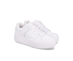 Sneaker DC SHOES "Manteca 4 Platform", Damen, Gr. 5(36), weiß (weiß, weiß), Obermaterial:Obermaterial: Leder (Kuh) / Futter: Textil / Außensohle: Gummi;, Schuhe Sneaker (65820351-5) weiß, weiß