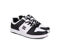 Sneaker DC SHOES "Manteca", Herren, Gr. 11,5(45), schwarz-weiß (weiß, schwarz, weiß), Obermaterial: Leder (Kuh) / Futter: Textil / Außensohle: Gummi, Schuhe (42743059-11,5) weiß, schwarz, weiß