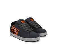 Sneaker DC SHOES "Net", Herren, Gr. 7,5(40), orange (grau, schwarz, orange), 52.5% Leder, 47.5% Synthetikmaterial, Schuhe Sneaker (27402432-7,5) grau, schwarz, orange