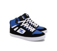 Sneaker DC SHOES "Pure High-Top", Herren, Gr. 11(44,5), schwarz, blau, weiß, Obermaterial: Leder / Futter: Textil / Außensohle: Gummi, Schuhe Sneaker (42913553-11) schwarz, blau, weiß