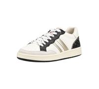 Sneaker DOCKERS BY GERLI, Herren, Gr. 37, weiß, multi, Leder, Schuhe Sneaker, Schnürschuh, Retrosneaker mit Leo-Print an der Ferse (63178142-37) weiß, multi