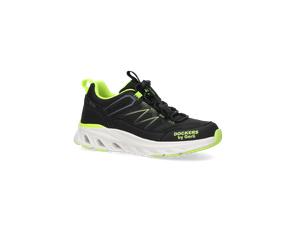 Sneaker DOCKERS BY GERLI, Mädchen, Gr. 32, schwarz, lime, Nubuklederimitat, Textil, Basic, Schuhe Sneaker, Trekkingschuh, Halbschuh, Sportschuh mit Schnellverschluss (95792612-32) schwarz, lime