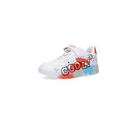 Sneaker DOCKERS BY GERLI, Mädchen, Gr. 34, weiß, orange, cool, Lederimitat, Schuhe Sneaker, Streetwear-Sneaker, Freizeitschuh mit coolem Schriftzug (19735607-34) weiß, orange, cool