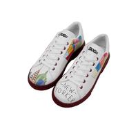 Sneaker DOGO "Ace Low-Top Sneaker Best Of Tweety And Sylvester Black Damen", Damen, Gr. 36, Normalschaft, gelb (weiß, gelb), Lederimitat, Schuhe Sneaker, Handgefertigt (35102613-36) weiß, gelb