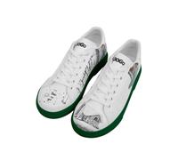 Sneaker DOGO "Ace Low-Top Sneaker Best Of Tweety And Sylvester Black Damen", Damen, Gr. 37, Normalschaft, grau (weiß, grau), Lederimitat, Schuhe Sneaker, Handgefertigt (55952326-37) weiß, grau