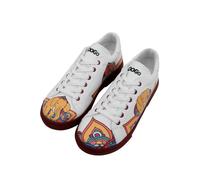 Sneaker DOGO "Ace Low-Top Sneaker Best Of Tweety And Sylvester Black Damen", Damen, Gr. 38, Normalschaft, orange (weiß, orange), Lederimitat, Schuhe Sneaker, Handgefertigt (59373061-38) weiß, orange