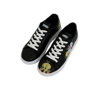 Sneaker DOGO "Ace Low-Top Sneaker Best Of Tweety And Sylvester Black Damen", Damen, Gr. 40, Normalschaft, schwarz, Lederimitat, Schuhe Sneaker, Handgefertigt (85911067-40) schwarz