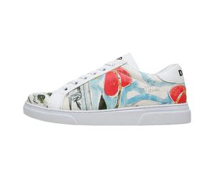 Sneaker DOGO "Ace Low-Top Sneaker Hartley's Flower Damen Sneaker", Damen, Gr. 38, Normalschaft, weiß, Lederimitat, Schuhe Sneaker, Handgefertigt (29670223-38) weiß