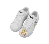 Sneaker DOGO "Ace Low-Top Sneaker Kids Best Of Tweety And Sylvester Kinder", Mädchen, Gr. 33, Normalschaft, weiß, Lederimitat, Schuhe Sneaker, Handgefertigt (20723518-33) weiß