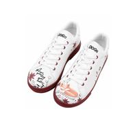 Sneaker DOGO "Ace Low-Top Sneaker Life Goes On Damen Sneaker, Ace Low-Top", Damen, Gr. 38, Normalschaft, orange (weiß, orange), Lederimitat, Schuhe Sneaker, Handgefertigt (24529702-38) weiß, orange