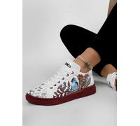 Sneaker DOGO "Ace Low-Top Sneaker Magic In The Air Damen Sneaker", Damen, Gr. 37, Normalschaft, bunt (weiß), Lederimitat, Schuhe Skaterschuh Sneaker low, Handgefertigt (29697510-37) weiß