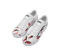 Sneaker DOGO "Ace Low-Top Sneaker The Wise Owl Damen Sneaker", Damen, Gr. 36, Normalschaft, grau (weiß, grau), Lederimitat, Schuhe Sneaker, Handgefertigt (28753655-36) weiß, grau