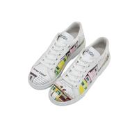 Sneaker DOGO "Ace Low-Top Sneaker The Wise Owl Damen Sneaker", Damen, Gr. 37, atmungsaktiv gefüttert ungefüttert, Normalschaft, weiß, Lederimitat, Schuhe Sneaker, Handgefertigt (57945927-37) weiß