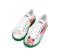 Sneaker DOGO "Ace Low-Top Sneaker The Wise Owl Damen Sneaker", Damen, Gr. 38, Normalschaft, orange (weiß, orange), Lederimitat, Schuhe Sneaker, Handgefertigt (85218364-38) weiß, orange